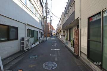 敷地西側の前面道路(北側から)