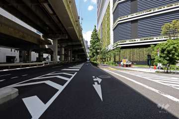敷地西側の前面道路（南側から）