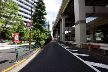 敷地西側の前面道路（北側から）