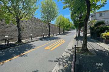 敷地南東側の前面道路（北東側から）