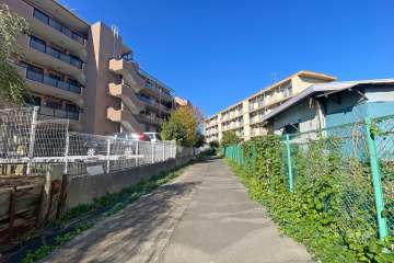 敷地東側の前面道路（南側から）