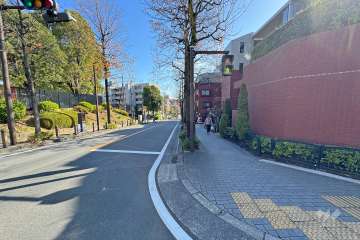 敷地北東側の前面道路（北西側から）