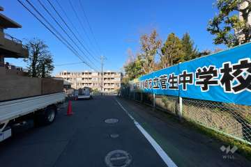 敷地東側の前面道路（南側から）