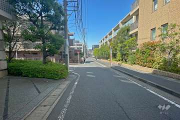 敷地東側の前面道路（南側から）