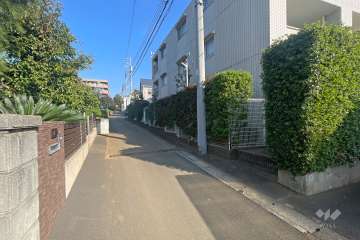 敷地北側の前面道路（西側から）