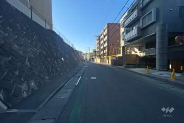 敷地西側の前面道路（北側から）