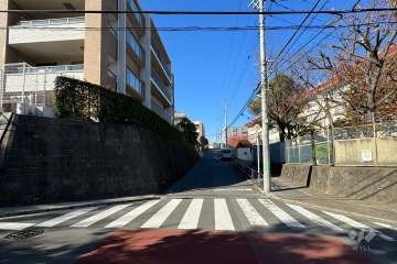 敷地の北側前面道路（東側から）