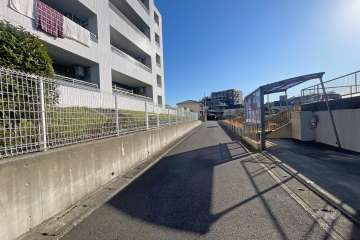 敷地南側の前面道路（西側から）