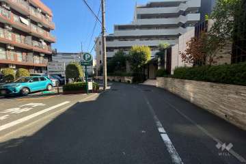 敷地北側の前面道路（西側から）