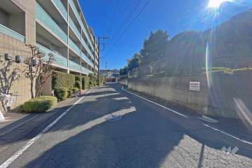 敷地の南側前面道路（西側から）