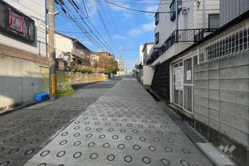 敷地北側の前面道路（西側から）