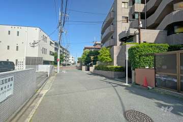 敷地北側の前面道路（西側から）