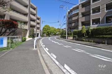 敷地西側の前面道路（南側から）