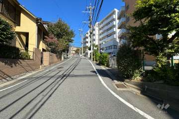 敷地西側の前面道路（南側から）