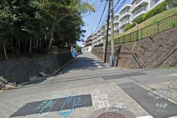 敷地の南西側道路(南東側から)