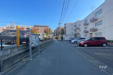 敷地北西側の前面道路（南西側から）