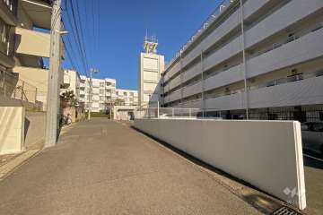 敷地西側の前面道路（南側から）