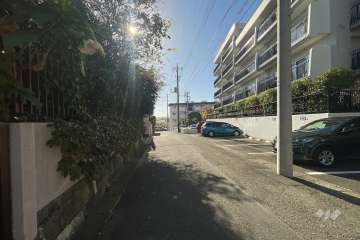 敷地東側の前面道路（北側から）