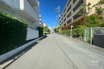 敷地北側の前面道路（東側から）