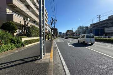 敷地の南側前面道路（西側から）