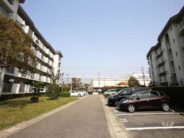 建物南側の様子。前棟とは間隔があります。