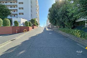 敷地西側の前面道路（北側から）