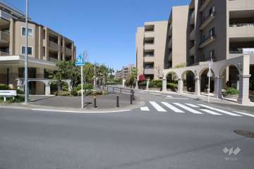 敷地南西側の前面道路(南東側から)