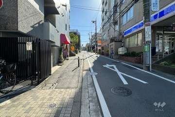 敷地の東側前面道路（北側から）