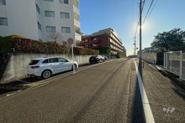 敷地の南西側前面道路（北西側から）