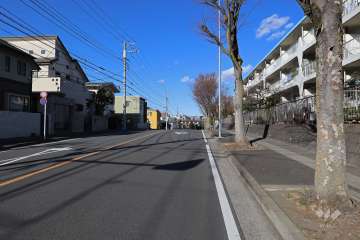 敷地西側の前面道路（南側から）