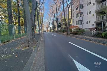 敷地の南側前面道路（東側から）