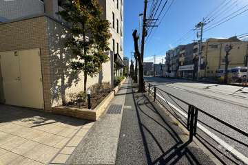 敷地南側の前面道路（西側から）