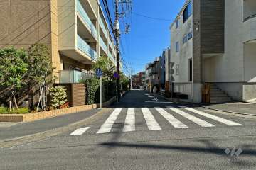 敷地南側の前面道路（西側から）