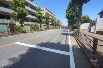 敷地の南側前面道路（西側から）