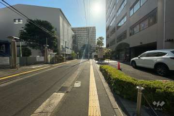 敷地北側の前面道路（西側から）
