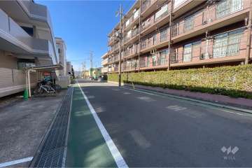 敷地南側の前面道路（東側から）