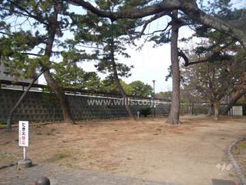 敷地の西側には公園があります。
