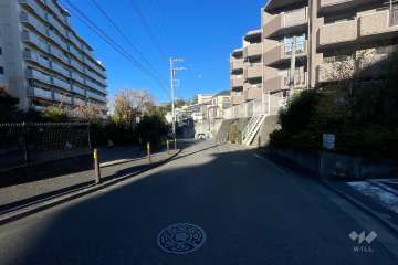 敷地西側の前面道路（南側から）