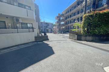 敷地南側の前面道路（北側から）