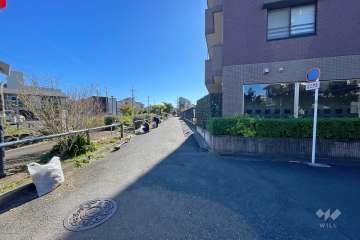 敷地西側の前面道路（北側から）