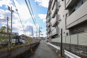敷地東側の前面道路(北側から)