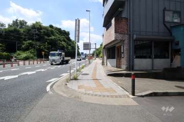 敷地西側の前面道路(北側から)