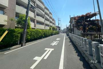 敷地南側の前面道路（西側から）