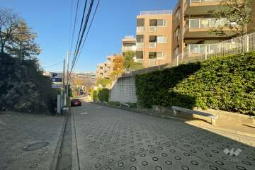 敷地西側の前面道路（南側から）