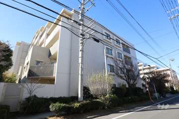 コスモザガーデン二子多摩川の外観（東側から）