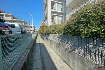 敷地南側の前面道路（東側から）