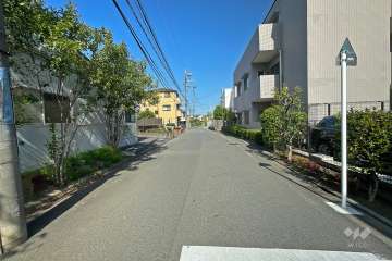 敷地北側の前面道路（西側から）