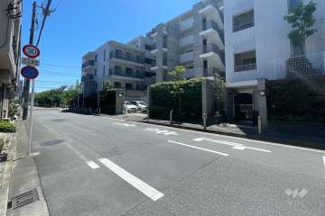 敷地北側の前面道路（西側から）