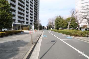 敷地東側の前面道路（南側から）