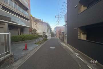 敷地東側の前面道路（南側から）